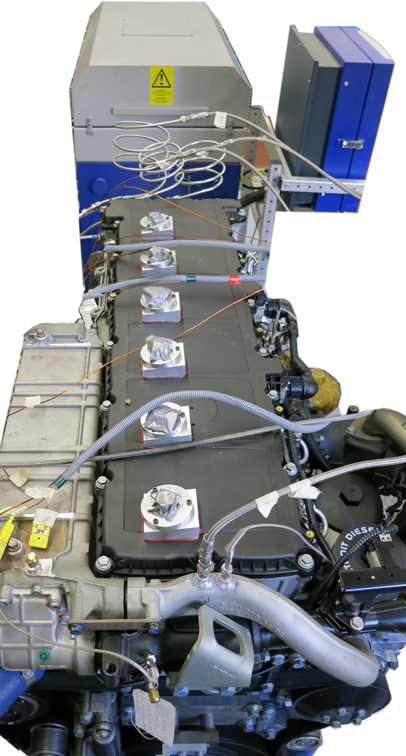 Sensor-instrumented DD13 Heavy Duty Diesel Engine with AVL Dynamometer