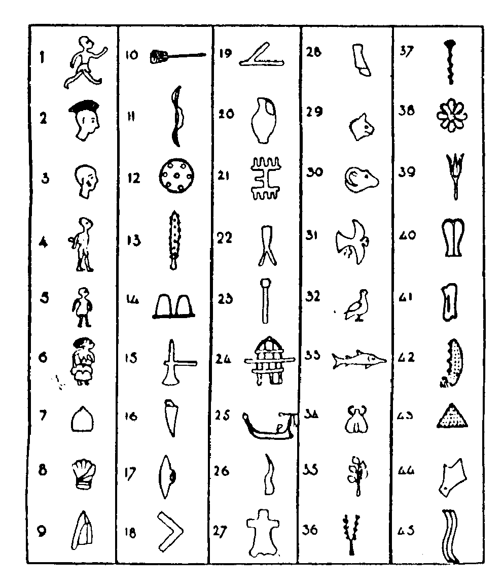 key to the pictograms