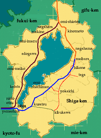 MAP OF SHIGA TRAIN LINES