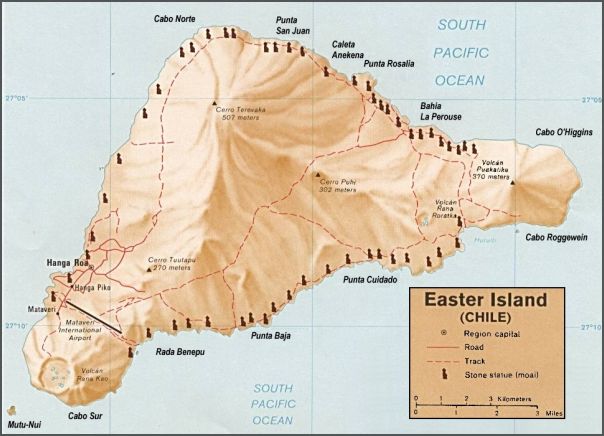 Map of Easter Island from Wikipedia
