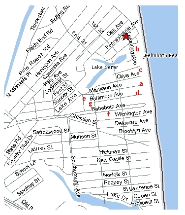 Map of Rehoboth Beach