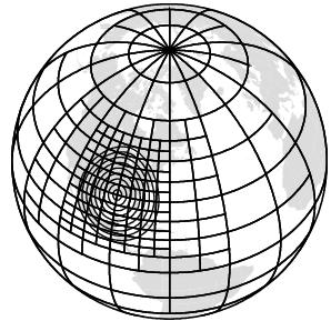 Adapted blocks projected onto the sphere