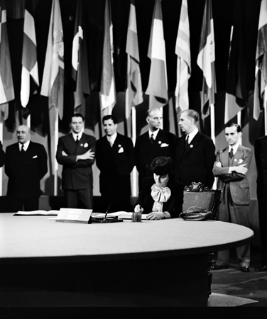 Signing the UN Charter