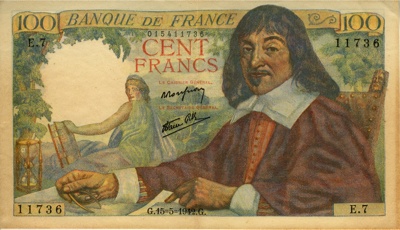 Descartes on 100 French Francs