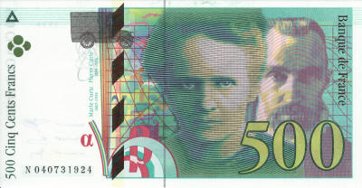 Curie 500 French Francs