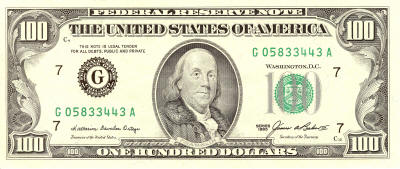 Franklin 100 US Dollars
