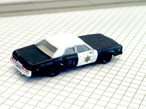 Busch 1977 Dodge Monaco model with modified grille and headlights to 