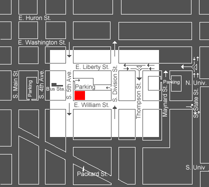 Map showing location of Main Library