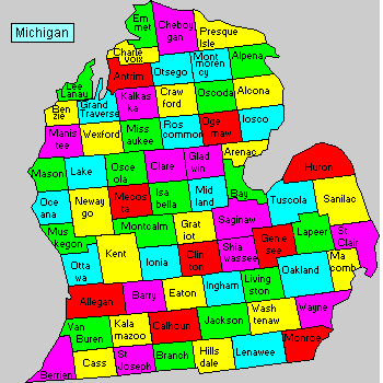 Map Of Michigan Counties. A Map of Lower Michigan