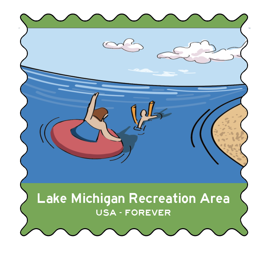 Lake Michigan Recreation Area Stamps.
